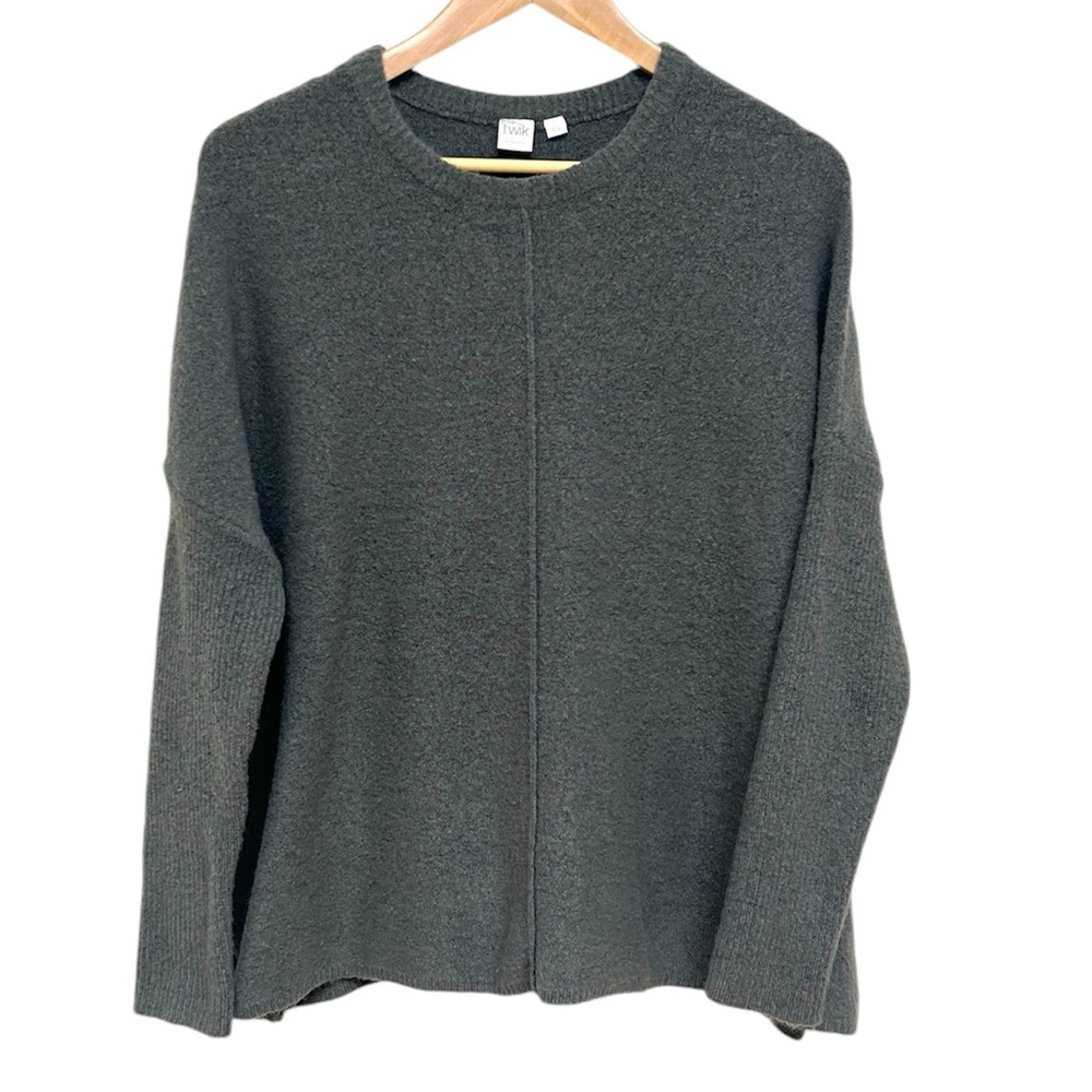 TWIK Crewneck Sweater/ Drop Shoulder Grey Sweater (Size S - M)
